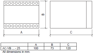 PETER ELECTRONIC, BRAKING DEVICES VERSIBRAKE 25A DIMENSIONS