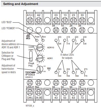 DOLD MINIMASTER output module for CANopen IP 5503.