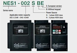 Hitachi drive NE-S1 series model name indicator