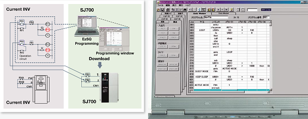 Hitachi drive SJ700D series usage example Hitachi drive SJ700D series usage example