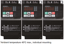 Hitachi WL200 series inverters can be installed with no space between them to save space in the panel Hitachi WL200 series inverters can be installed with no space between them to save space in the panel